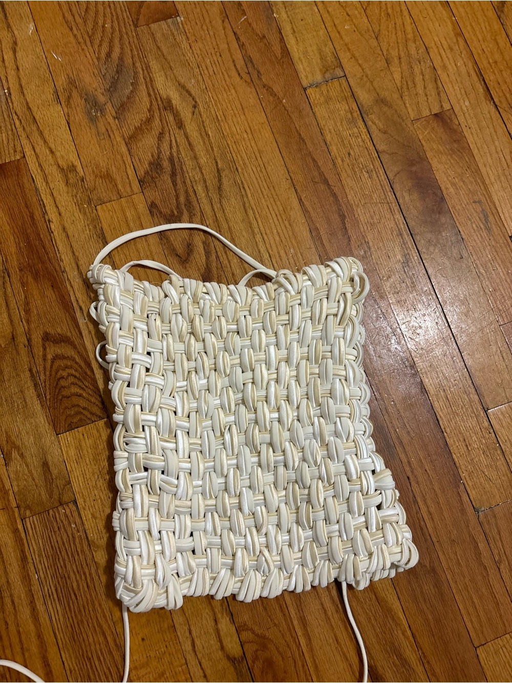 Isa Boulder Woven Cream Crop Top